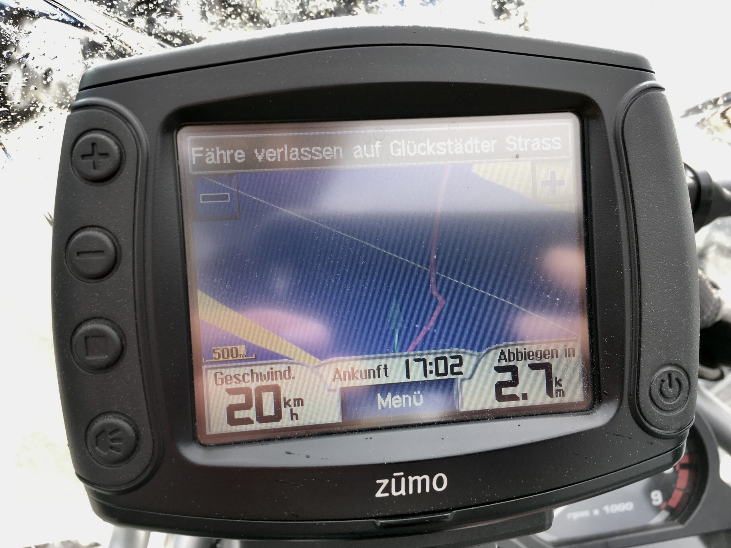 Screen vom Garmin Zumo 550